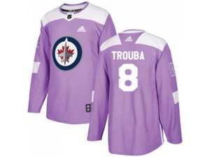 Winnipeg Jets #8 Jacob Trouba Purple Authentic Fights Cancer Stitched NHL Jersey