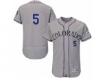 Colorado Rockies #5 Carlos Gonzalez Grey Flexbase Authentic Collection MLB Jersey