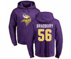Minnesota Vikings #56 Garrett Bradbury Purple Name & Number Logo Pullover Hoodie