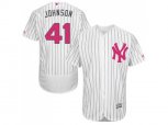 New York Yankees #41 Randy Johnson Authentic White Fashion Flex Base MLB Jersey