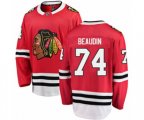 Chicago Blackhawks #74 Nicolas Beaudin Authentic Red Home Fanatics Branded Breakaway NHL Jersey