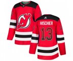 New Jersey Devils #13 Nico Hischier Authentic Red Drift Fashion Hockey Jersey