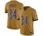 Baltimore Ravens #34 Anthony Averett Limited Gold Inverted Legend Football Jersey