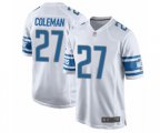 Detroit Lions #27 Justin Coleman Game White Football Jersey