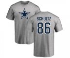 Dallas Cowboys #86 Dalton Schultz Ash Name & Number Logo T-Shirt