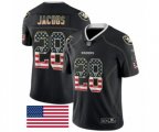 Oakland Raiders #28 Josh Jacobs Black USA Flag Fashion Limited Football Jersey