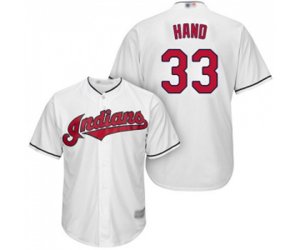 Cleveland Indians #33 Brad Hand Replica White Home Cool Base Baseball Jersey