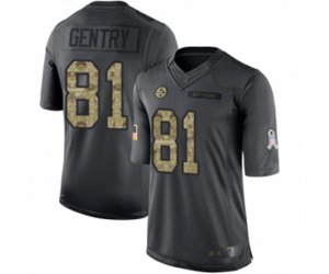 Pittsburgh Steelers #81 Zach Gentry Limited Black 2016 Salute to Service Football Jersey