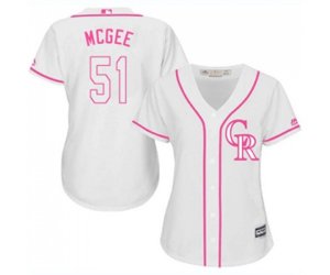 Women\'s Colorado Rockies #51 Jake McGee Authentic White Fashion Cool Base Baseball Jersey