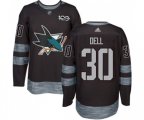 Adidas San Jose Sharks #30 Aaron Dell Authentic Black 1917-2017 100th Anniversary NHL Jersey