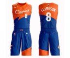 Cleveland Cavaliers #8 Jordan Clarkson Authentic Blue Basketball Suit Jersey - City Edition