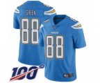 Los Angeles Chargers #88 Virgil Green Electric Blue Alternate Vapor Untouchable Limited Player 100th Season Football Jersey