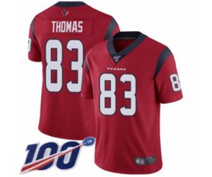Houston Texans #83 Jordan Thomas Red Alternate Vapor Untouchable Limited Player 100th Season Football Jersey