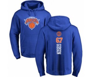 New York Knicks #67 Taj Gibson Royal Blue Backer Pullover Hoodie