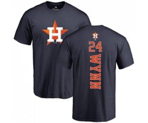 Houston Astros #24 Jimmy Wynn Navy Blue Backer T-Shirt