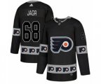 Adidas Philadelphia Flyers #68 Jaromir Jagr Authentic Black Team Logo Fashion NHL Jersey