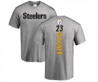 Pittsburgh Steelers #23 Mike Wagner Ash Backer T-Shirt