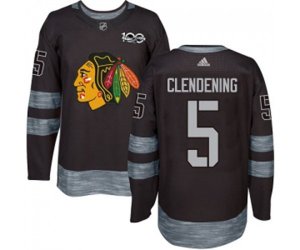 Chicago Blackhawks #5 Adam Clendening Authentic Black 1917-2017 100th Anniversary NHL Jersey