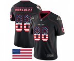 Atlanta Falcons #88 Tony Gonzalez Limited Black Rush USA Flag Football Jersey