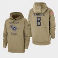 Tennessee Titans #8 Marcus Mariota 2019 Salute to Service Sideline Therma Pullover Hoodie - Tan