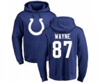 Indianapolis Colts #87 Reggie Wayne Royal Blue Name & Number Logo Pullover Hoodie