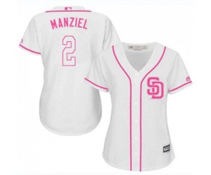 Women\'s San Diego Padres #2 Johnny Manziel Authentic White Fashion Cool Base Baseball Jersey