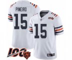 Chicago Bears #15 Eddy Pineiro White 100th Season Limited Football Jersey