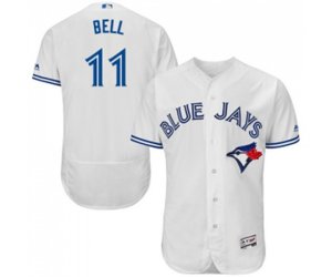 Toronto Blue Jays #11 George Bell White Home Flex Base Authentic Collection Baseball Jersey