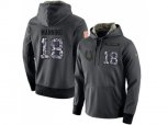 Indianapolis Colts #18 Peyton Manning Stitched Black Anthracite Salute to Service Player Performance Hoodie