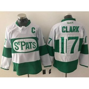 Toronto Maple Leafs #17 Wendel Clark White Green St. Patrick\'s Day Stitched NHL Jersey