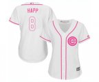 Women's Chicago Cubs #8 Ian Happ Authentic White Fashion Baseball Jersey