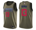 Los Angeles Clippers #13 Paul George Swingman Green Salute to Service Basketball Jersey