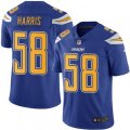Los Angeles Chargers #58 Nigel Harris Limited Electric Blue Rush Vapor Untouchable NFL Jersey