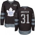 Toronto Maple Leafs #31 Frederik Andersen Authentic Black 1917-2017 100th Anniversary NHL Jersey