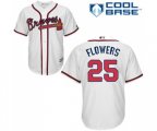 Atlanta Braves #25 Tyler Flowers Replica White Home Cool Base Baseball Jersey