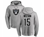 Oakland Raiders #15 J. Nelson Ash Name & Number Logo Pullover Hoodie