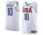 Nike Team USA #10 Kobe Bryant Swingman White 2016 Olympics Basketball Jersey