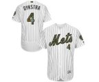 New York Mets #4 Lenny Dykstra Authentic White 2016 Memorial Day Fashion Flex Base MLB Jersey