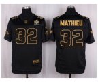 Arizona Cardinals #32 Tyrann Mathieu Black Pro Line Gold Collection Jersey[Elite]