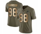 Detroit Lions #98 Damon Harrison Limited Olive Gold Salute to Service NFL Jersey