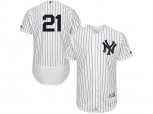 New York Yankees #21 Paul O'Neill White Navy Flexbase Authentic Collection MLB Jersey