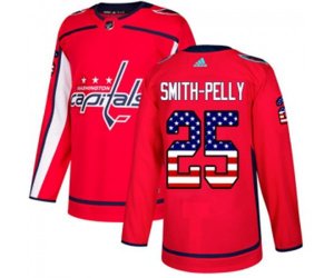 Washington Capitals #25 Devante Smith-Pelly Authentic Red USA Flag Fashion NHL Jersey