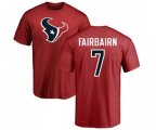 Houston Texans #7 Ka'imi Fairbairn Red Name & Number Logo T-Shirt