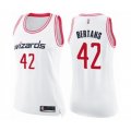 Women's Washington Wizards #42 Davis Bertans Swingman White Pink Fashion Basketball Jersey