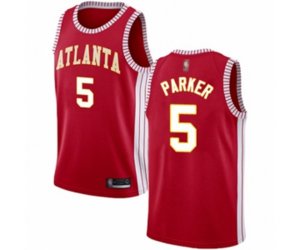 Atlanta Hawks #5 Jabari Parker Authentic Red Basketball Jersey Statement Edition
