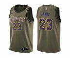 Los Angeles Lakers #23 LeBron James Green Salute to Service Youth NBA Swingman Jersey