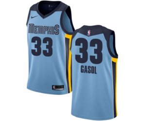 Memphis Grizzlies #33 Marc Gasol Authentic Light Blue Basketball Jersey Statement Edition