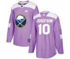 Adidas Buffalo Sabres #10 Jacob Josefson Authentic Purple Fights Cancer Practice NHL Jersey