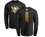 NHL Adidas Pittsburgh Penguins #17 Bryan Rust Black Backer Long Sleeve T-Shirt