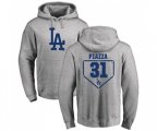 Los Angeles Dodgers #31 Mike Piazza Gray RBI Pullover Hoodie